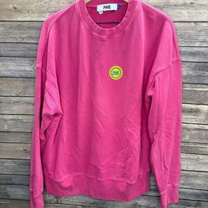 P448 You Can Surf Later Pink Sweatshirt Pullover Size Large